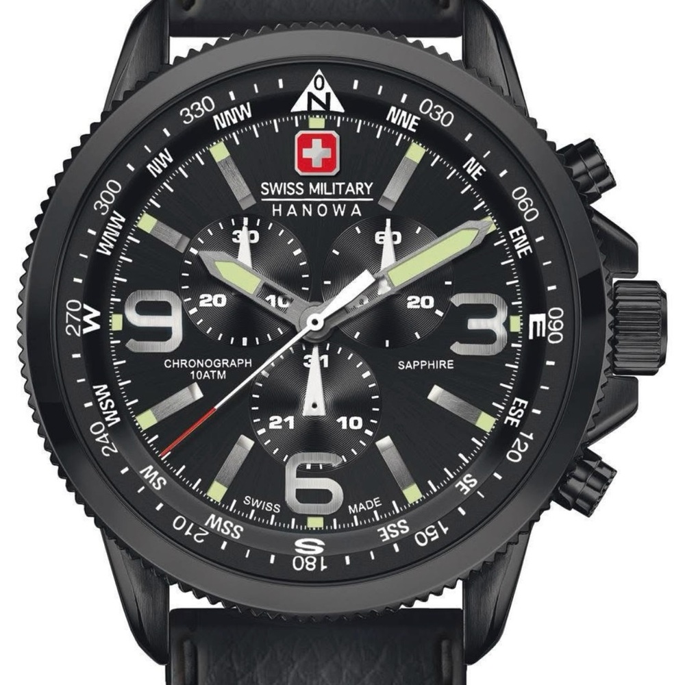 Swiss Military Hanowa Black Chronograph Watch men’s
